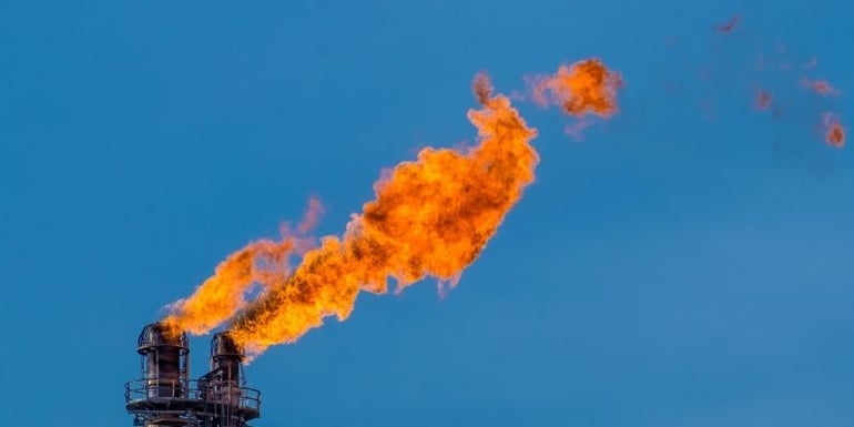 a oil and gas flare causing methane and other greenhouse gas emissions