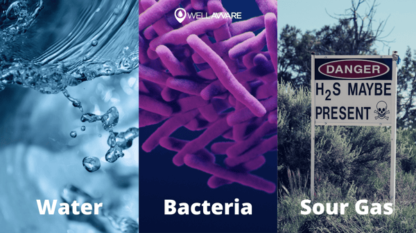 Water, Bacteria, Gas