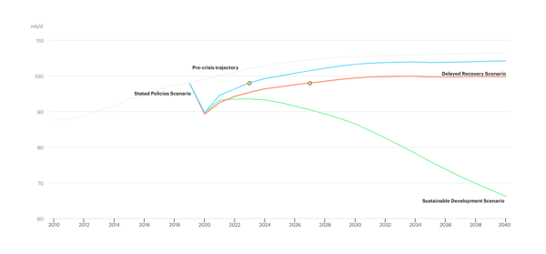 hydrocarbon demand will peak or drop